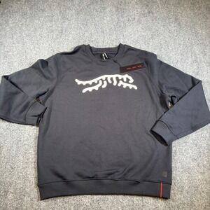 Sun Day Red Luar Logo Crew Sweatshirt Mens Large Black Tiger Graphic New